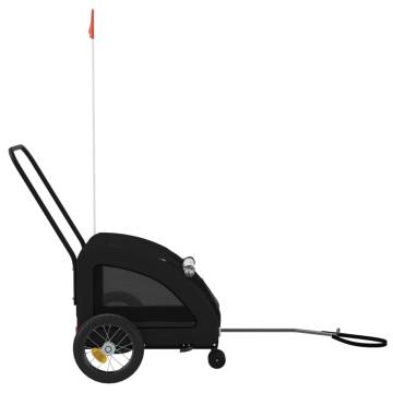 Pet Bike Trailer - Durable Black Oxford Fabric & Iron