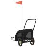 Pet Bike Trailer - Durable Black Oxford Fabric & Iron