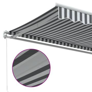 Manual Retractable Awning Anthracite & White - 500x350 cm