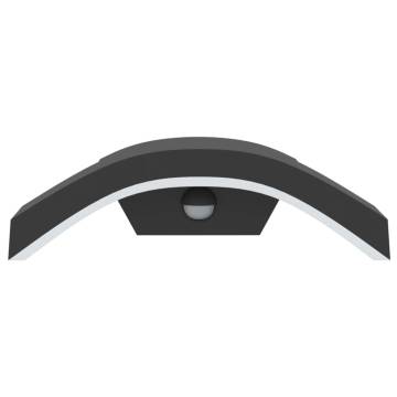 Outdoor LED Wall Light with Sensor - Black Aluminium