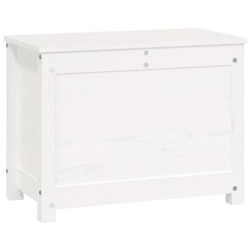 Storage Box White 60x32x45.5 cm - Solid Wood Pine | HipoMarket