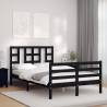 Stylish Black Bed Frame with Headboard - 120x200 cm