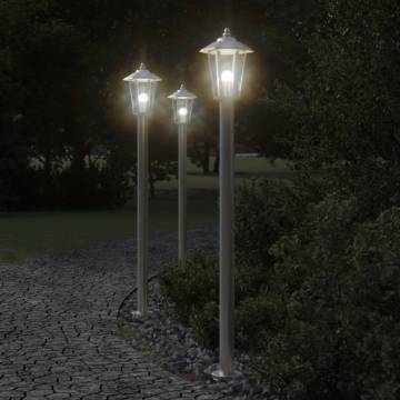 Stylish Outdoor Floor Lamp Silver 120 cm - Weatherproof & Durable