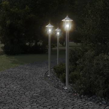 Stylish Outdoor Floor Lamp Silver 120 cm - Weatherproof & Durable