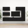 6 Piece TV Cabinet Set Black Engineered Wood Colour black Quantity in Package 6 Width 80 cm 