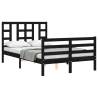 Stylish Black Bed Frame with Headboard - 120x200 cm