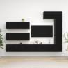 7 Piece Black Engineered Wood TV Cabinet Set | HipoMarket