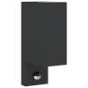 Outdoor Wall Light with Sensor - Black Die-cast Aluminium