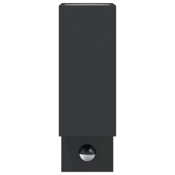 Outdoor Wall Light with Sensor - Black Die-cast Aluminium