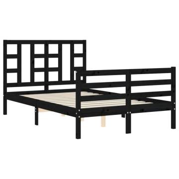 Stylish Black Bed Frame with Headboard - 120x200 cm