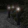 3pcs Black Outdoor Floor Lamps - 60 cm Stainless Steel