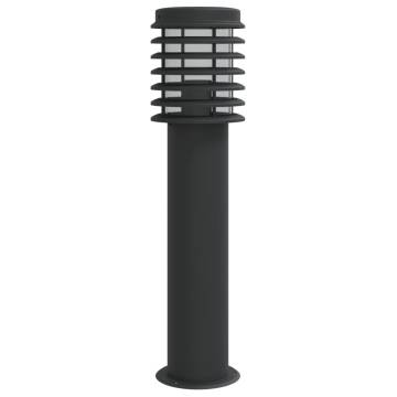 3pcs Black Outdoor Floor Lamps - 60 cm Stainless Steel