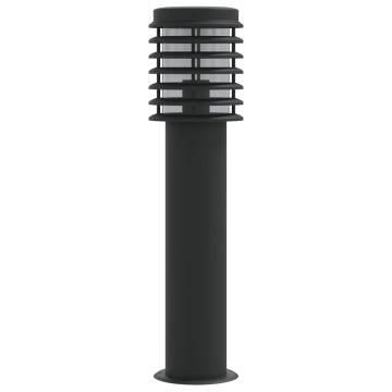 3pcs Black Outdoor Floor Lamps - 60 cm Stainless Steel