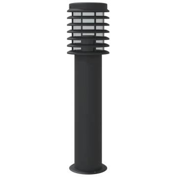 3pcs Black Outdoor Floor Lamps - 60 cm Stainless Steel