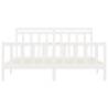 White Solid Wood Pine Bed Frame 180x200 cm | Super King Size