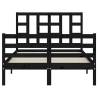 Stylish Black Bed Frame with Headboard - 120x200 cm