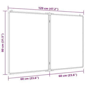 Magnetic Whiteboard Foldable 120x80cm - Versatile for Home & Office