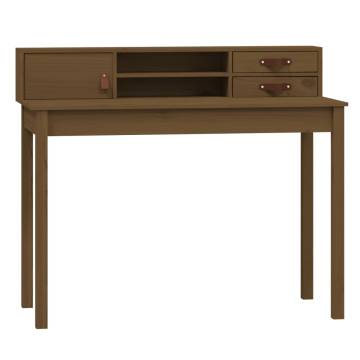 Stylish Honey Brown Desk - Solid Pine Wood 110x50x93 cm