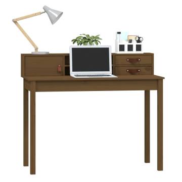 Stylish Honey Brown Desk - Solid Pine Wood 110x50x93 cm