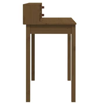 Stylish Honey Brown Desk - Solid Pine Wood 110x50x93 cm