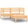 3 Piece Garden Lounge Set Solid Pinewood Colour natural Model 2x corner + table Number of 1 