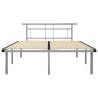 Grey Metal Bed Frame 160x200 cm - Elegant & Sturdy Design