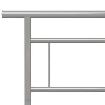 Grey Metal Bed Frame 160x200 cm - Elegant & Sturdy Design