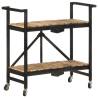 Solid Mango Wood Kitchen Trolley - Rustic & Durable Design