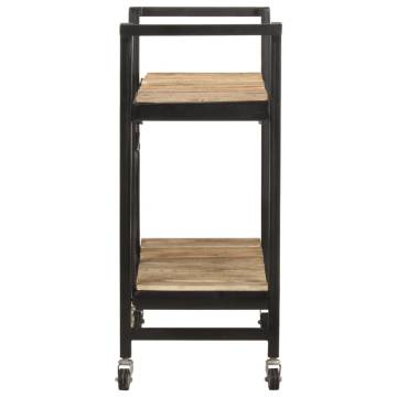 Solid Mango Wood Kitchen Trolley - Rustic & Durable Design