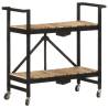 Solid Mango Wood Kitchen Trolley - Rustic & Durable Design