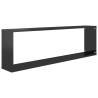 High Gloss Black Wall Cube Shelf Set - 6 pcs | Hipomarket