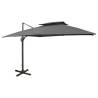 Cantilever Umbrella with Double Top 300x300 cm Anthracite Colour anthracite Size 300 x 300 cm Quantity in Package 1 