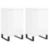 Stylish 2 pcs High Gloss White Sideboards - Durable & Chic