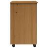 Rolling Cabinet with Drawers - MOSS Honey Brown Solid Wood