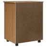 Rolling Cabinet with Drawers - MOSS Honey Brown Solid Wood