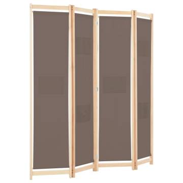 Stylish 4-Panel Brown Room Divider - 160x170 cm | Hipomarket