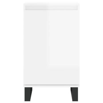 Stylish 2 pcs High Gloss White Sideboards - Durable & Chic