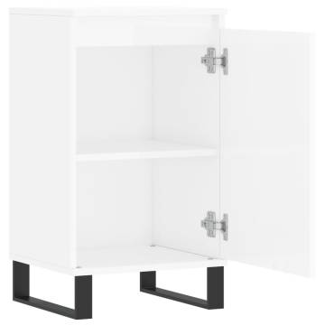 Stylish 2 pcs High Gloss White Sideboards - Durable & Chic