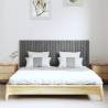 Elegant Grey Wall Headboard - Solid Pine Wood | Hipo Market