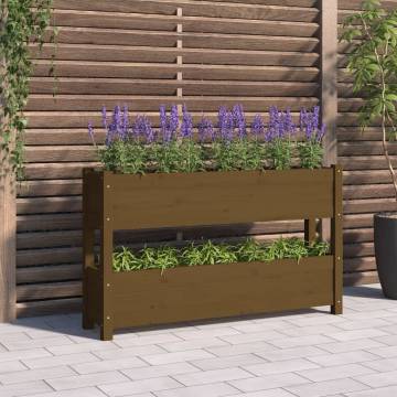 Honey Brown Solid Wood Planter - 112x25x66 cm | Hipo Market