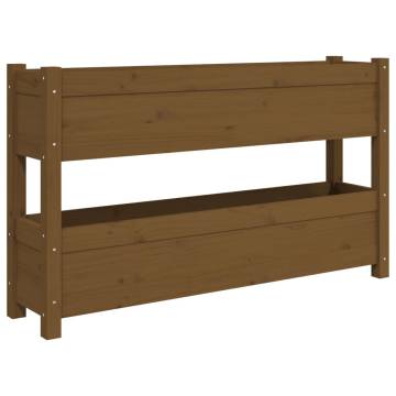 Honey Brown Solid Wood Planter - 112x25x66 cm | Hipo Market