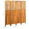 4-Panel Room Divider - Solid Acacia Wood 161x2x170 cm