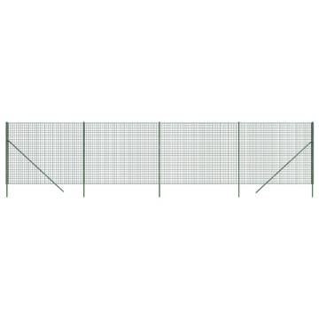 Wire Mesh Fence Green 1.6x10m Galvanised Steel - HipoMarket