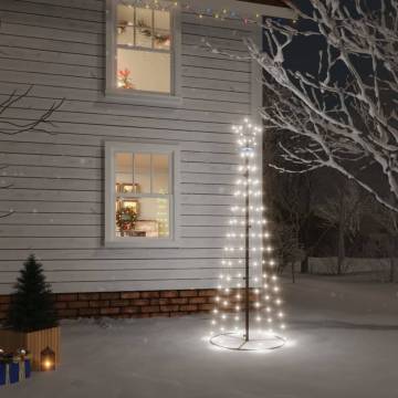 Christmas Cone Tree with 108 LEDs - 180cm Cold White Lighting