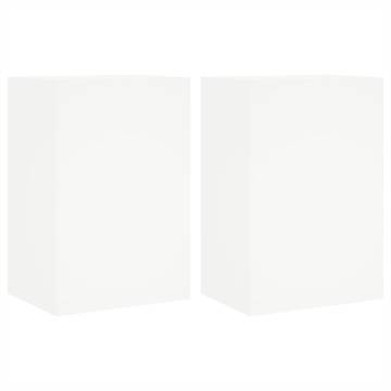 Stylish White TV Wall Cabinets - 2 pcs, Space-Saving Design