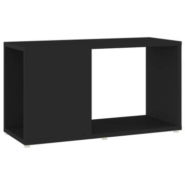 Stylish Black TV Cabinet - 60x24x32cm Engineered Wood