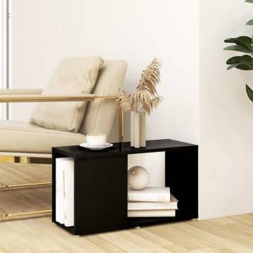 Stylish Black TV Cabinet - 60x24x32cm Engineered Wood