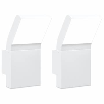 Outdoor LED Wall Lights - 2pcs White Aluminium - Weatherproof