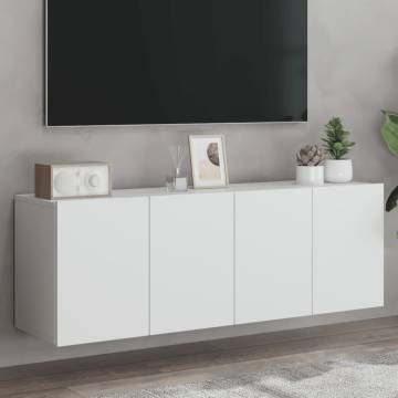 Stylish Wall-Mounted TV Cabinets - White, 2 pcs | HipoMarket