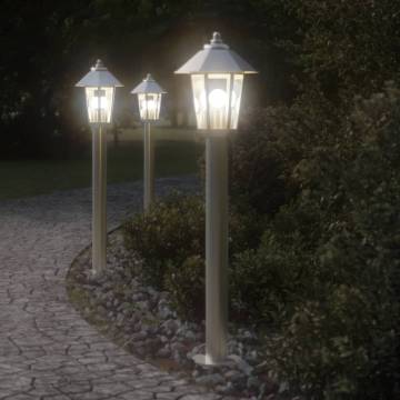 Outdoor Floor Lamp Silver 80 cm Stainless Steel | HipoMarket